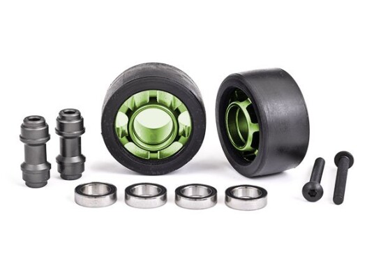 Traxxas 7775G Wheels Alu Green Wheelie Bar Set Ball Bearings 2 Traxxas 7775G Wheels Alu Green Wheelie Bar Set Ball Bearings 2
