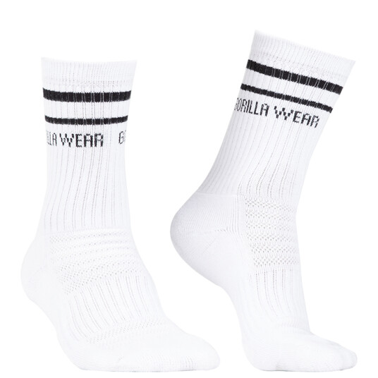 Gorilla Wear Crew Socks, White Vit 34-38