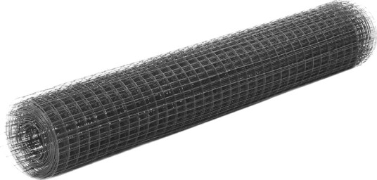 vidaXL Trådgjerde kylling stål med PVC belegg 10x1 m grå