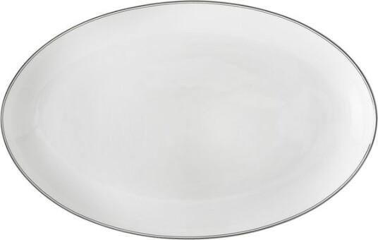 Wik & Walsøe Fnugg ovalfat 39cm Hvit/sølv