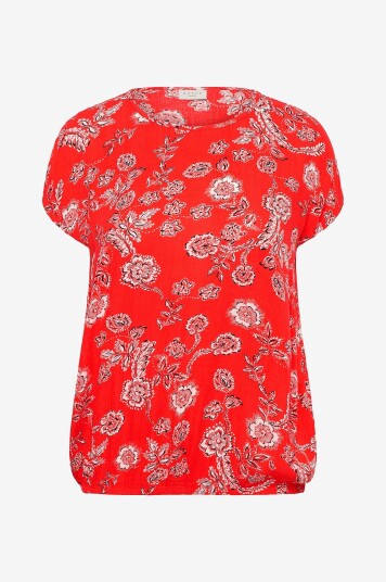 KAFFE Curve   Bluse kcVilana Ami Top SS   Rød