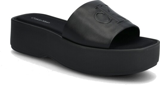 Calvin Klein Flatf Sndl Lth Mg Black 37