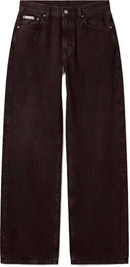 Calvin Klein Jeans Relaxed Wide Leg Washed Night Burgundy 25 x 31