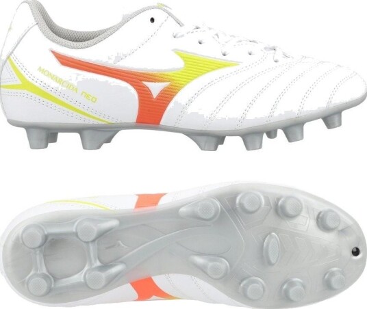 Mizuno Monarcida Neo Iii Select Fg Prism   Hvit/gul/oransje Barn   Gress (Fg) størrelse 35