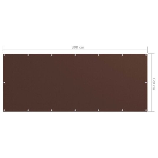 vidaXL Balkongskjerm brun 120x300 cm oxfordstoff