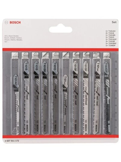 Bosch Clean Precision Stikksagbladsett 10 stk for Tre og Løvtre