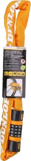 Dunlop Sykkellås Med Kode, Lengde 900 Cm, Oransje