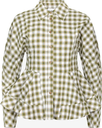 Ganni Flannel Shirt GREEN 36