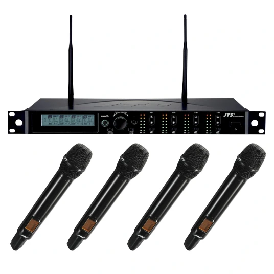 Jts R-4 Trådløst System, 4 Kanaler 4 X Jss-4b Håndholdt Mikrofon Jts R-4 Trådløst System, 4 Kanaler 4 X Jss-4b Håndholdt Mikrofon