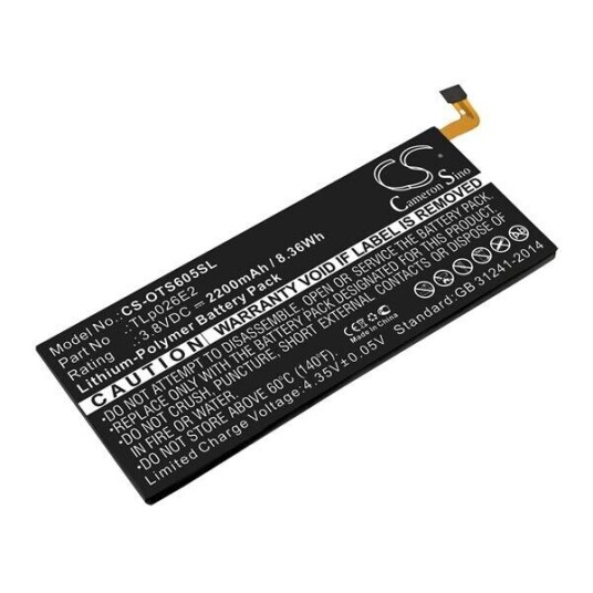 Alcatel OT-6055H batteri (2200 mAh 3.8 V, Sort)