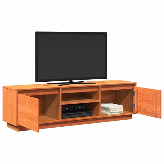TV-benk voksbrun 140x35x40 cm heltre furu 847131 TV-benk voksbrun 140x35x40 cm heltre furu 847131