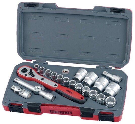 Teng tools pipenøkkelsett med 1/2" firkantfeste t1221-6 Teng tools pipenøkkelsett med 1/2" firkantfeste t1221-6