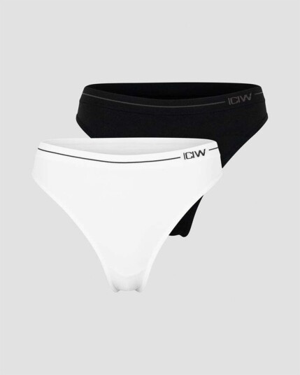 ICIW Everyday Seamless Thong 2-pack - Svart/Hvit L ICIW Everyday Seamless Thong 2-pack - Svart/Hvit L