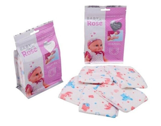 Baby Rose Nappies in Bag 5pcs. Baby Rose Nappies in Bag 5pcs.