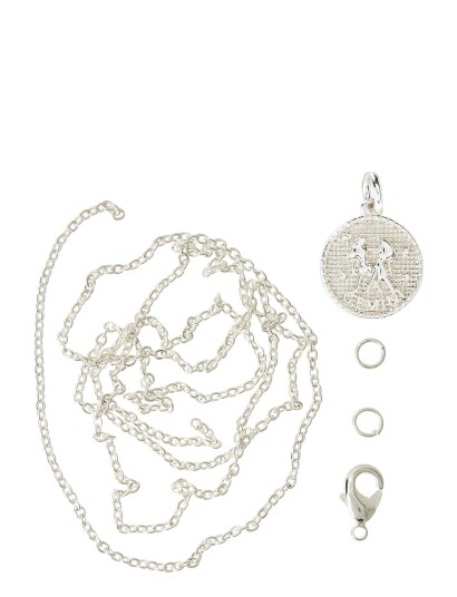 Me & My Box Zodiac Coin Pendant And Chain Set, Gemini - Silver - ONE SIZE Me & My Box Zodiac Coin Pendant And Chain Set, Gemini - Silver - ONE SIZE