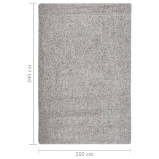 vidaXL Flossteppe lysegrå 200x290 cm sklisikkert