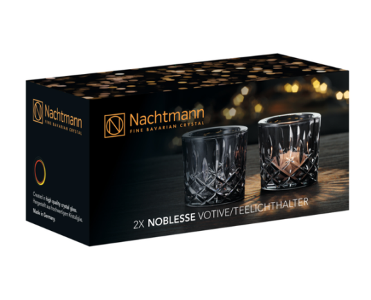 NACHTMANN Noblesse Telysholder Smoke 2pk Ø7,1cm