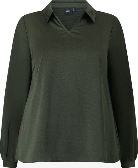 Zizzi Bluse Maple L/S Blouse Grønn