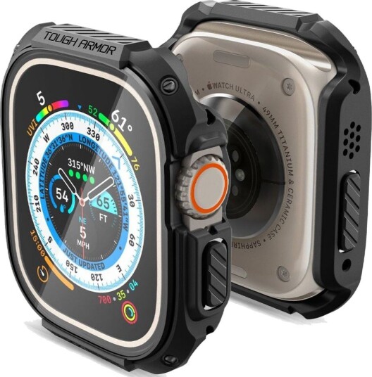 Spigen Tough Armor Deksel til Apple Watch Ultra 49mm - Svart Spigen Tough Armor Deksel til Apple Watch Ultra 49mm - Svart