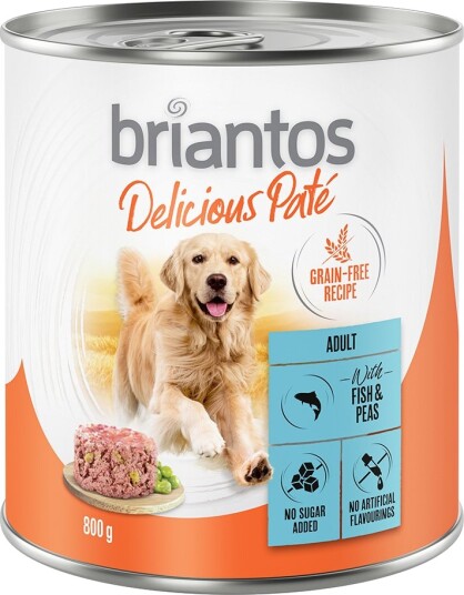 Briantos Våtfôr Delicious Paté Og Erter Fisk 6 X 800 G