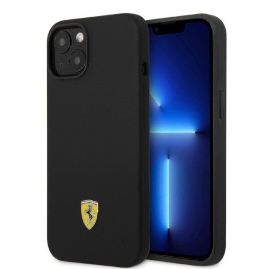Ferrari Silikon Metalllogo Magsafe - Iphone 14-Deksel (Svart)