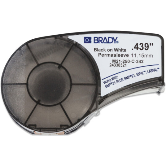 Brady M210 Krymp 11,15 mm Sort På Hvit Brady M210 Krymp 11,15 mm Sort På Hvit