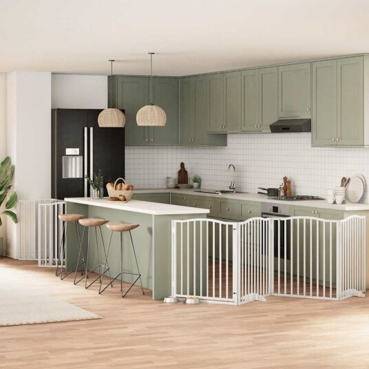 Vidaxl Hundeport Sammenleggbar 12 Paneler Hvit 960 cm Poppeltre