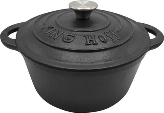 Kinghoff Gryte Med Lokk Støpejern 24 Cm 4 L Svart