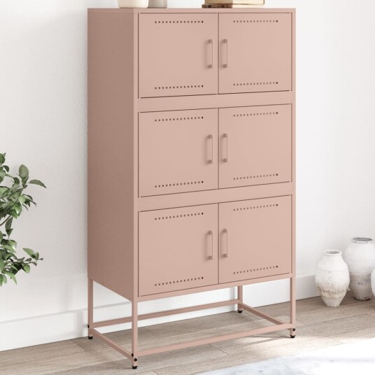 Skjenk rosa 68,5x38,5x123,5 cm stål 8721102633720