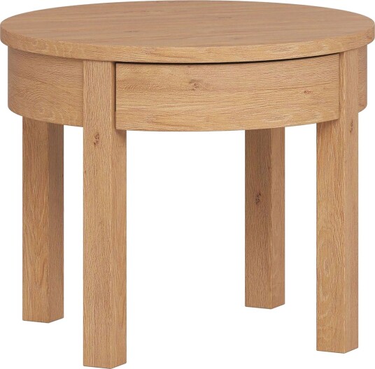 Simple Sofabord 54 cm Rundt med Oppbevaringshylle Natur - VOX