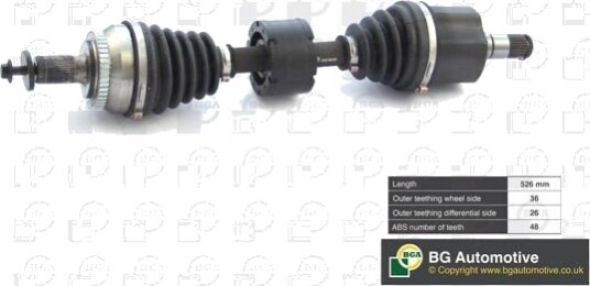 BGA DS9707LA Drivaksel