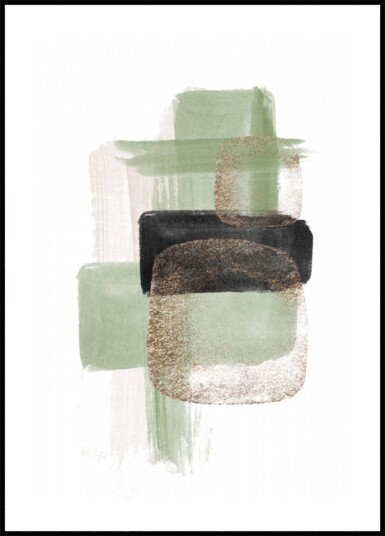 Modern Sage Gold Forms Plakat / 40x50 Modern Sage Gold Forms Plakat / 40x50