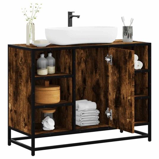 Servantskap røkt eik 80x33x60 cm konstruert tre 8721102843501