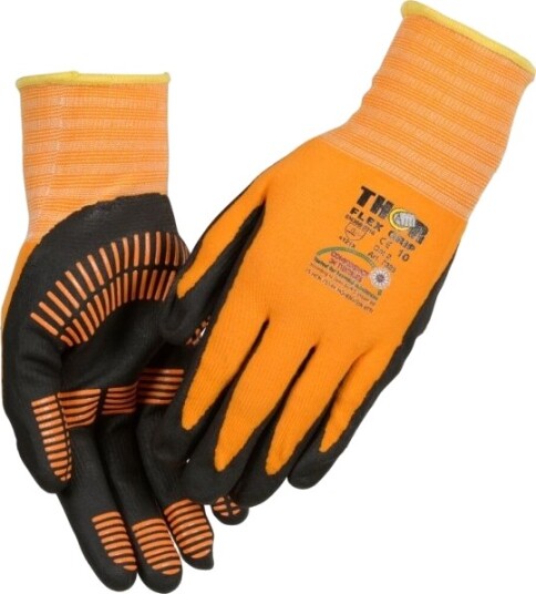 Fingerdyppet Nitrilhandske Thor Flex Grip 9 Sort Nitril/Polyester