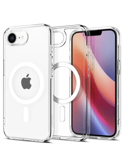 Spigen Crystal Hybrid Mobildeksel MagSafe for iPhone 16e - Gjennomsiktig Hvit