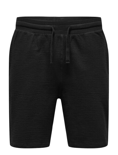 ONLY & SONS Onskian Life Reg Seersucker Shorts Noos Black M ONLY & SONS Onskian Life Reg Seersucker Shorts Noos Black M