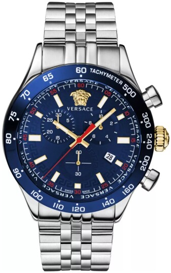 Versace Herreklokke VE2U01024 Hellenyium Blå/Stål Ø44 mm Versace Herreklokke VE2U01024 Hellenyium Blå/Stål Ø44 mm