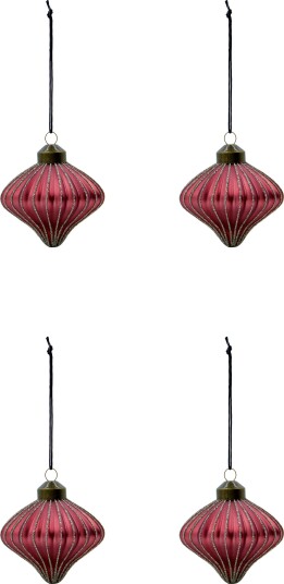 House Doctor Ornament Rombe Rød 4stk