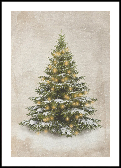 Vintage Christmas Tree Plakat Plakat / 21x30cm Vintage Christmas Tree Plakat Plakat / 21x30cm