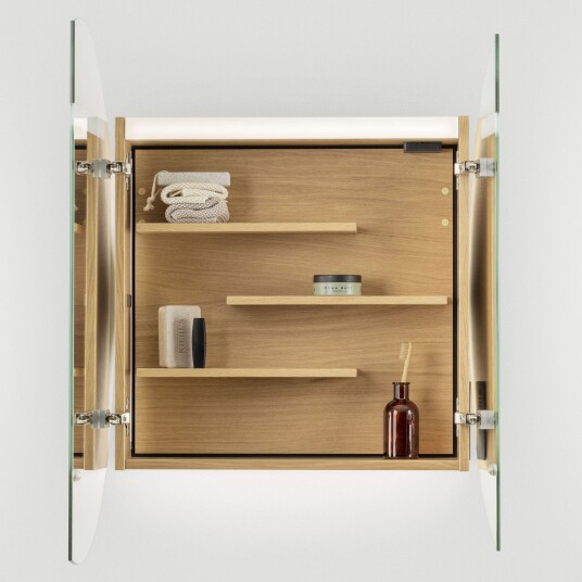 INR Iconic Nordic Rooms Circ Ø80 Speilskap med Regulerbar Belysning Ø80x159mm Eik