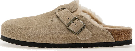 Joggesko Birkenstock Boston Shearling Suede Leather/Fur Taupe EUR 36 Joggesko Birkenstock Boston Shearling Suede Leather/Fur Taupe EUR 36