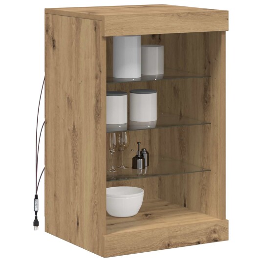 Sideboard med LED lamper i Artisan Eik 41x37x67 cm Sideboard med LED lamper i Artisan Eik 41x37x67 cm