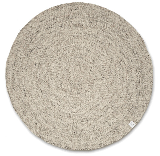 Merino teppe rundt natural beige