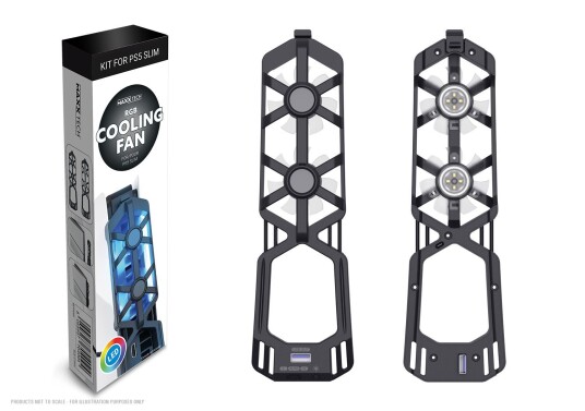 Maxx Tech RGB Kjøreventilator for PS5 Slim med 3 Hastigheter