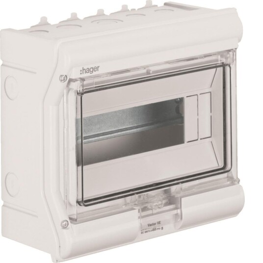 Hager VE110PN Kapsling Utendørs IP65 1x10 Moduler Elfordeling & Strømforsyning
