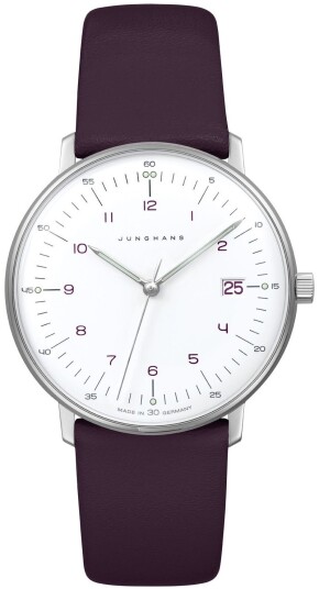 Junghans Dameklokke 47/4558.02 Max Bill Ladies Hvit/Lær Ø32.7 mm