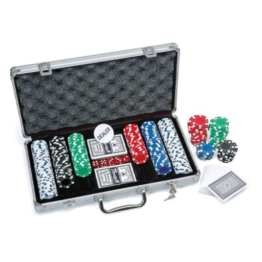 VINI GAME Pokersett med 300 brikker i aluminiumskoffert VINI GAME Pokersett med 300 brikker i aluminiumskoffert