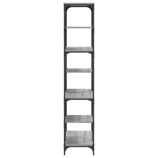 Bokhylle grå sonoma 91x36x176 cm konstruert tre og jern 8721012125780