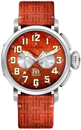 Zenith Herreklokke 65.2430.4069 79.C811 Pilot Brun/Gummi Ø45 mm