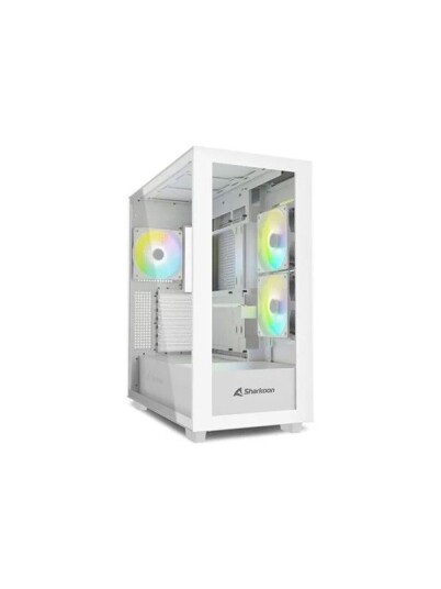 Sharkoon Rebel C60 RGB Midi Tower Kabinett Hvit med Herdet Glass